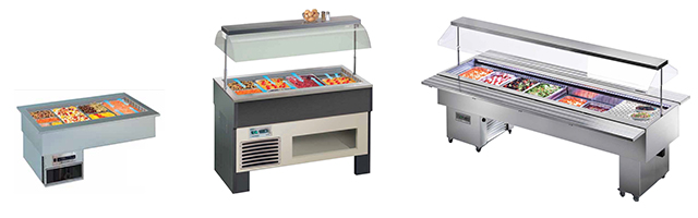 Salatbuffets, Warmhaltebuffets, Einbauwannen GN