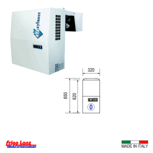 Monoblock für Wandmontage - Einhängemodell - für Kühlzelle - Mod. KBA 07 NE - Kältemittel R455a - Bauform 0 - Normalkühlung - bis zu 3 m³