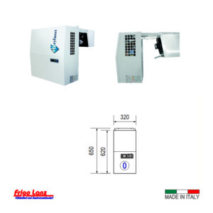 Monoblock für Wandmontage - Einhängemodell - für Kühlzelle - Mod. KBA 07 NE - Kältemittel R455a - Bauform 0 - Normalkühlung - bis zu 3 m³