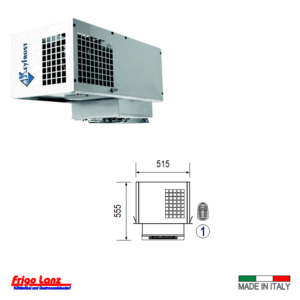 Monoblock für Deckenmontage - für Tiefkühlzelle - Mod. KBS 07 BE - Kältemittel R455a - Bauform 1 - Tiefkühlung - bis zu 5 m³