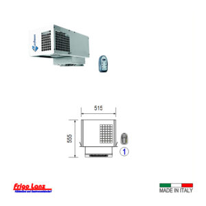 Monoblock für Deckenmontage - für Kühlzelle - Mod. KBS 10 NE - Kältemittel R290 - Bauform 1 - Normalkühlung - bis zu 8 m³