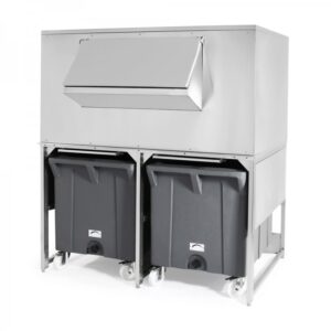 Vorratsbehälter - Speicher BIN - Mod. DRB 500 - Rollbehälter Fassungsvermögen bis zu 2x108 kg, Zwischenspeicher bis zu 300 kg, kombinierbar mit Aufsatzeiserzeugern