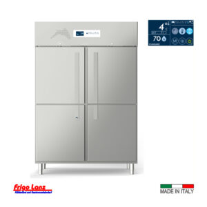 doppeltüriger Kühlschrank mit 4 Halb-Türen GN 2/1 steckerfertig -  Mod. MM 144 TNN  -  Temp. -2°/+8°C   Abm.: 1400 x 830 x 2080 /H mm   Fabr. POLARIS  -  Serie MasterMax