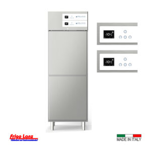 Kombi-Kühlschrank mit 2 Halb-Türen GN 2/1 steckerfertig -  Mod. R 35/35 TNN BT  -  Temp. TNN: -2°/+8°C  BT: -15°/-25°C   Abm.: 700 x 830 x 2080 /H mm   Fabr. POLARIS  -  Serie Rocket